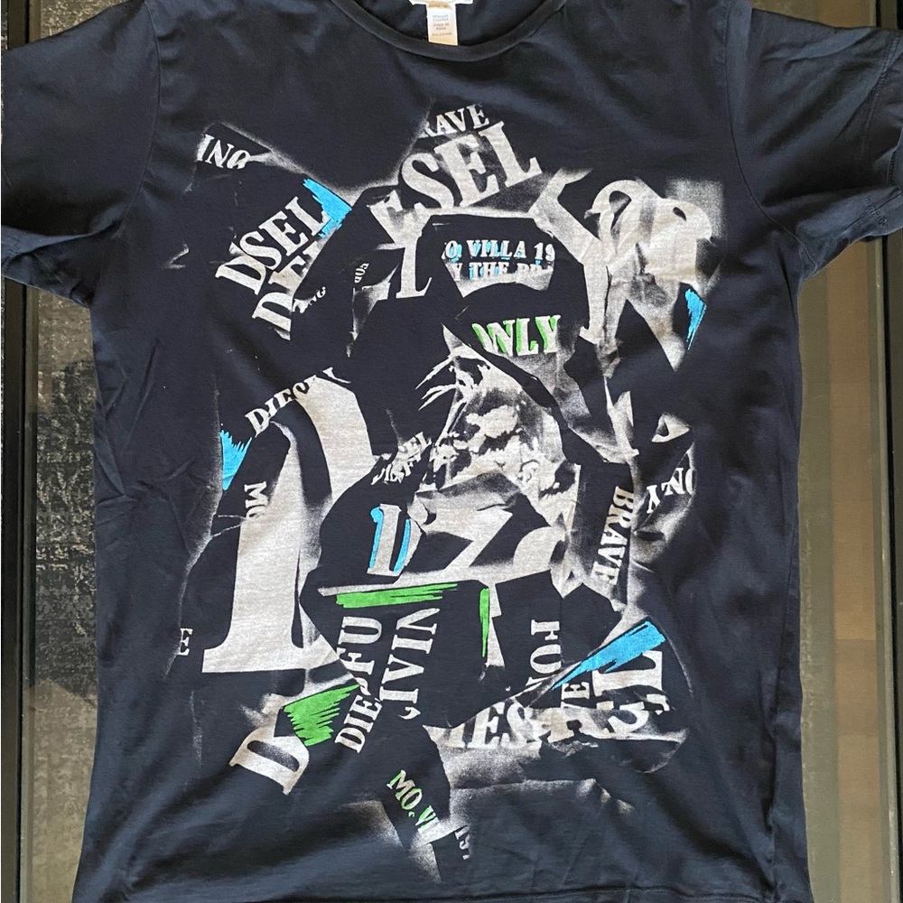 Diesel Black and White Graphic Tee